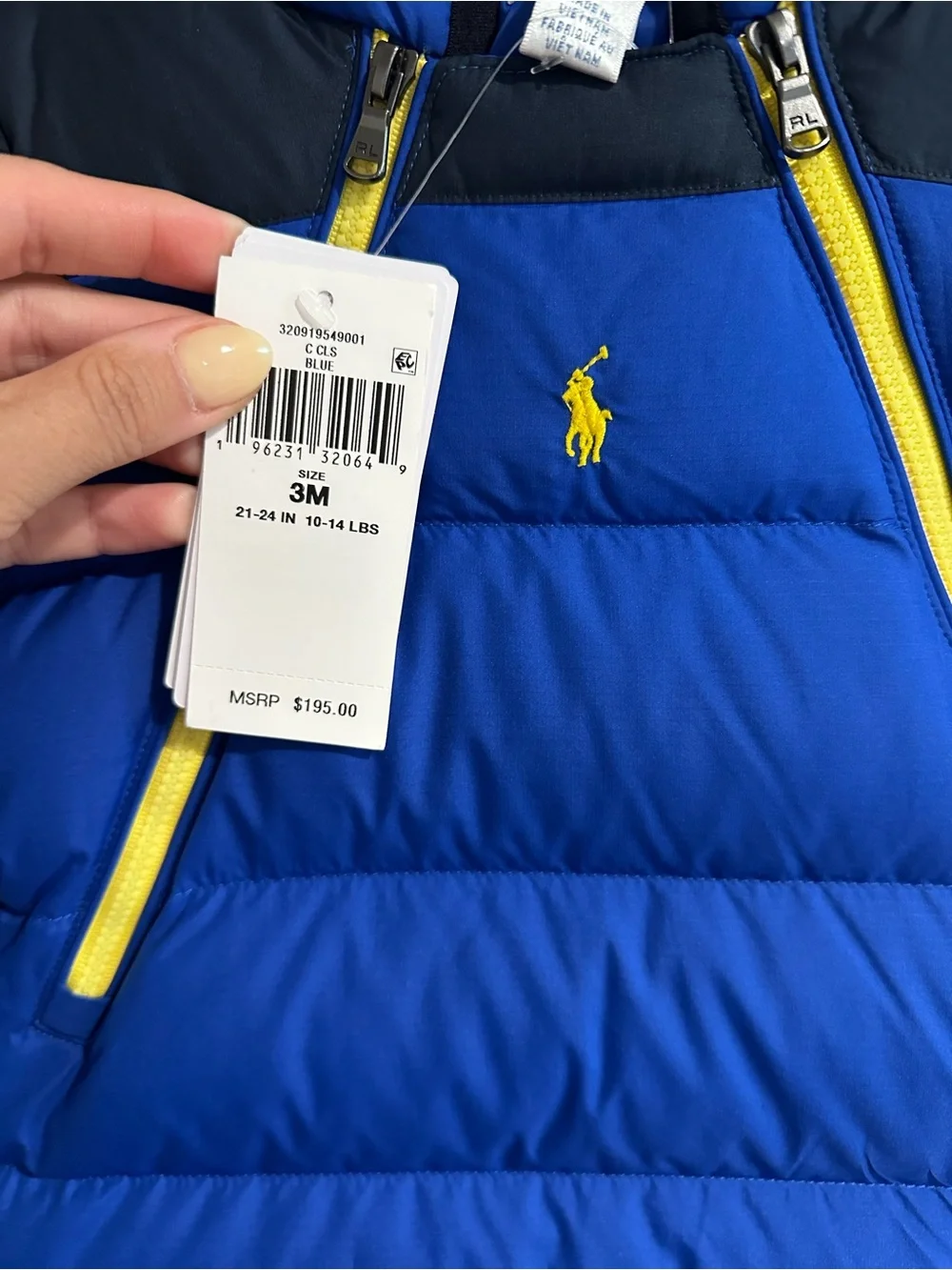 NWT Ralph Lauren Baby One-Piece Snowsuit Bunting with Mittens and Booties 3M
